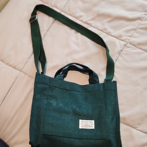 Dark Green Tote Bag with Adjustable Strap